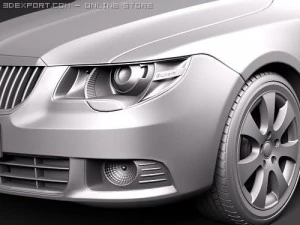 Skoda Superb Combi 2010 3D Model