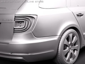 Skoda Superb Combi 2010 3D Model