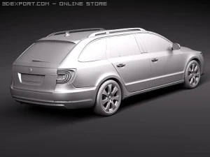 Skoda Superb Combi 2010 3D Model