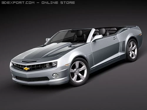 Chevrolet Camaro Convertible 2010 3D Model .c4d .max .obj .3ds .fbx .stl .blend 