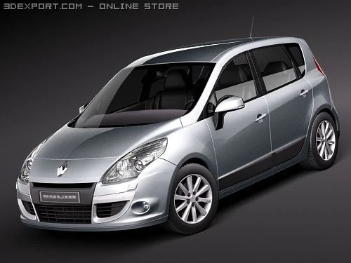 Renault Scenic 2010 3D Model .c4d .max .obj .3ds .fbx .stl .blend 