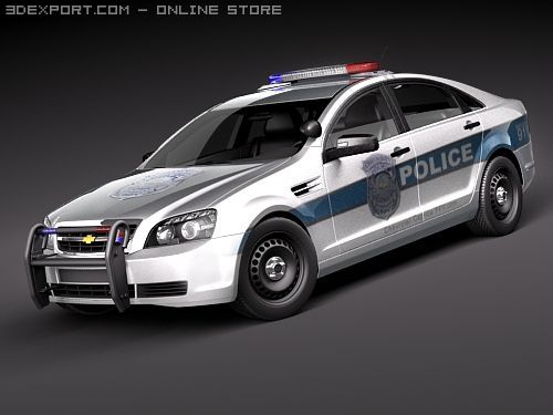 Chevrolet Caprice Impala Police Patrol Vehicle 3D 模型 .c4d .max .obj .3ds .fbx .stl .blend 