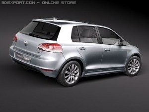 Volkswagen Golf VI BlueMotion 2010 3D-Modell