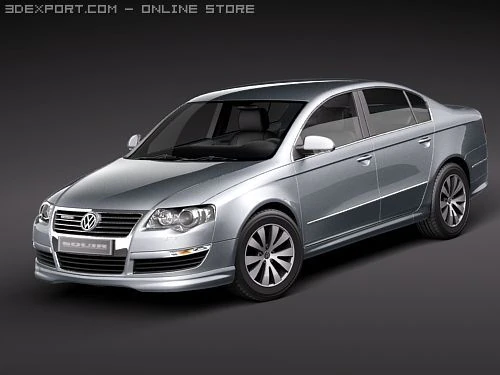 Volkswagen Passat B6 BlueMotion 3D Model .c4d .max .obj .3ds .fbx .stl .blend 