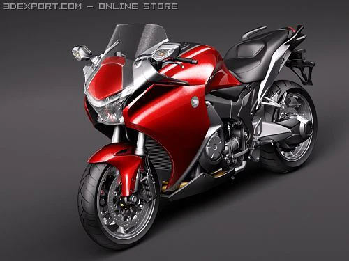 Honda VFR1200 2010 3D Model .c4d .max .obj .3ds .fbx .stl .blend 