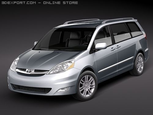 Toyota Sienna 3D Model .c4d .max .obj .3ds .fbx .stl .blend 