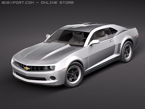 Chevrolet Camaro 2010 Base Type 3D Model .c4d .max .obj .3ds .fbx .stl .blend 