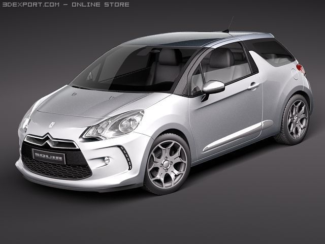 Citroen DS3 2011 Model 3D .c4d .max .obj .3ds .fbx .stl .blend 