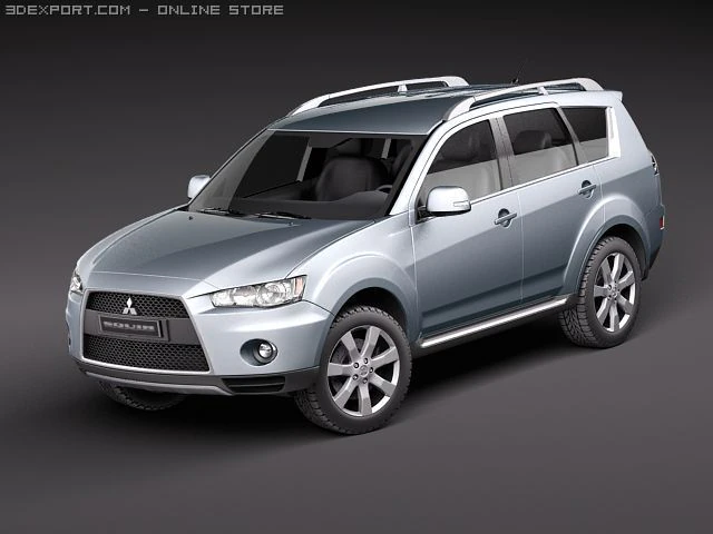 Mitsubishi Outlander GT 2011 3D Model .c4d .max .obj .3ds .fbx .stl .blend