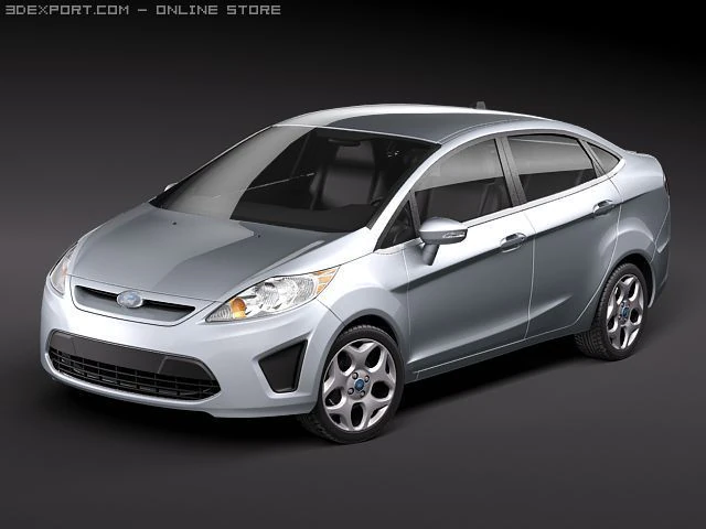 Fiesta 2011 Sedan 3D Model .c4d .max .obj .3ds .fbx .stl .blend 