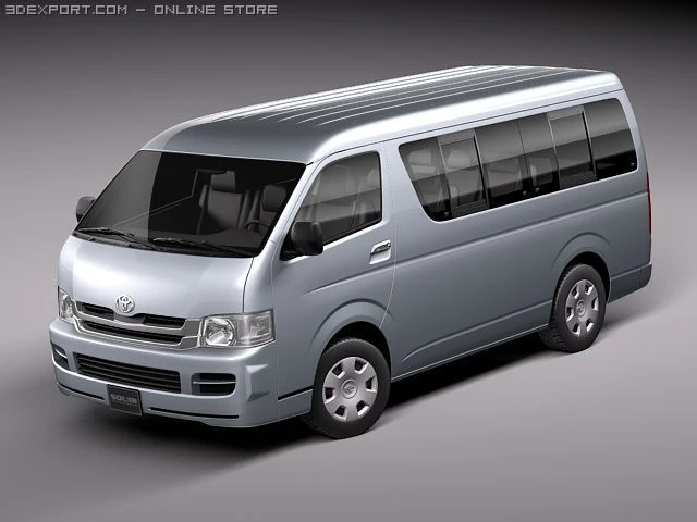 Toyota Hiace Van 2005-2010 3D Model .c4d .max .obj .3ds .fbx .stl .blend 