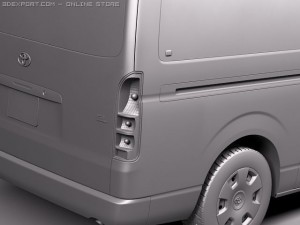 Toyota Hiace Van 2005-2010 3D Model