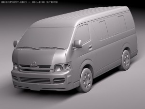 Toyota Hiace Van 2005-2010 3D Model