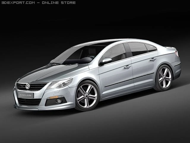 Volkswagen Passat CC R-line 2010 3D Model .c4d .max .obj .3ds .fbx .stl .blend 