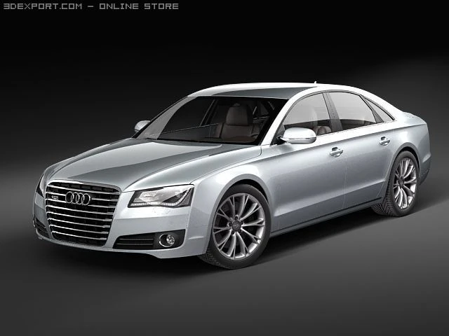 Audi A8 2011 3D Model .c4d .max .obj .3ds .fbx .stl .blend
