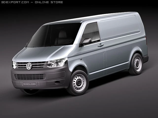 Volkswagen Transporter T5 2010 3D Model .c4d .max .obj .3ds .fbx .stl .blend 