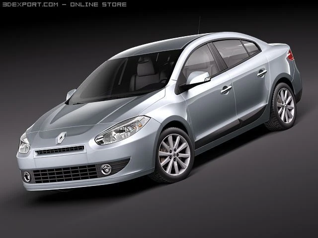 Renault Fluence 2010 3D Model .c4d .max .obj .3ds .fbx .stl .blend 