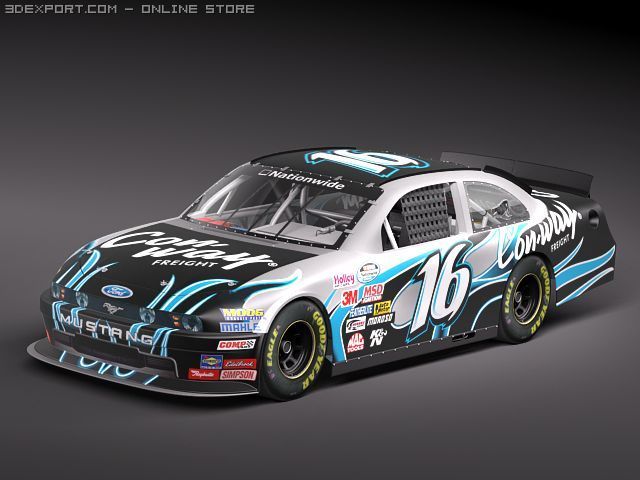 Nascar Mustang Conway 2010 Model 3D .c4d .max .obj .3ds .fbx .stl .blend 