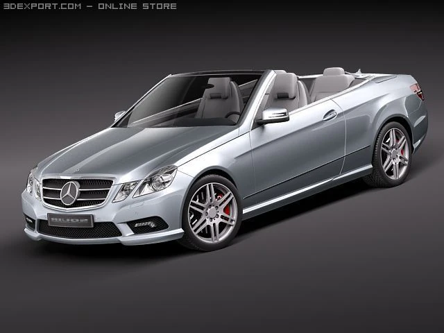 Mercedes-Benz E-class Cabriolet 2011 3D Model .c4d .max .obj .3ds .fbx .stl .blend