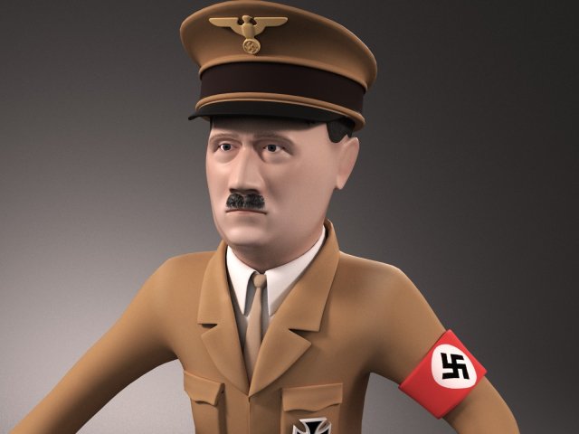 Adolf Hitler Cartoon Model 3D .c4d .max .obj .3ds .fbx .stl .blend