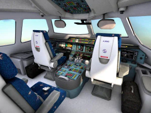 Airbus A380 with interior 3D Model