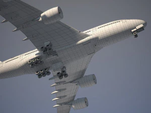 Airbus A380 with interior 3D Model