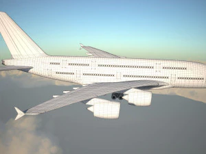 Airbus A380 with interior 3D Model