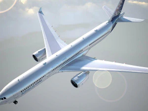 Airbus A330-300 with interior 3D Model