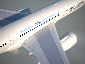 Airbus A330-300 with interior 3D Model