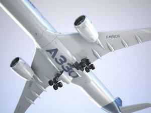 Airbus A330-300 with interior 3D Model