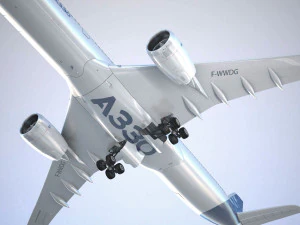 Airbus A330-300 with interior 3D Model