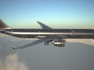 Airbus A330-300 with interior 3D Model