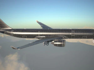 Airbus A330-300 with interior 3D Model