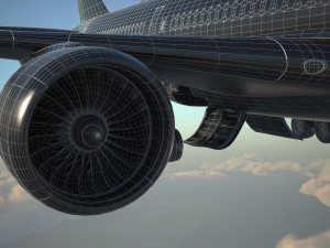Airbus A330-300 with interior 3D Model