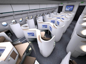 Airbus A330-300 with interior 3D Model