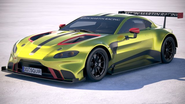 Aston Martin Vantage GTE Racecar 3D Модель .c4d .max .obj .3ds .fbx .stl .blend 