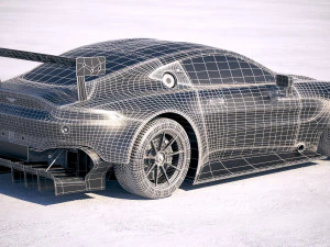 Aston Martin Vantage GTE Racecar 3D Model