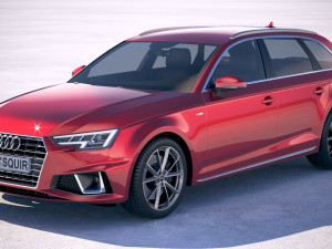 Audi A4 S-line Avant 2019 3D Model