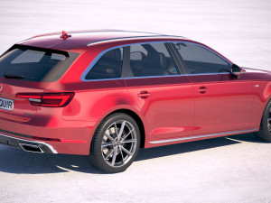 Audi A4 S-line Avant 2019 3D Model