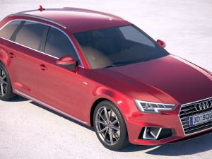 Audi A4 S-line Avant 2019 3D Model