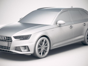 Audi A4 S-line Avant 2019 3D Model