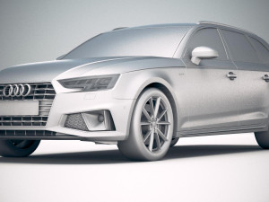 Audi A4 S-line Avant 2019 3D Model