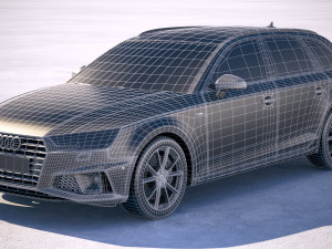 Audi A4 S-line Avant 2019 3D Model