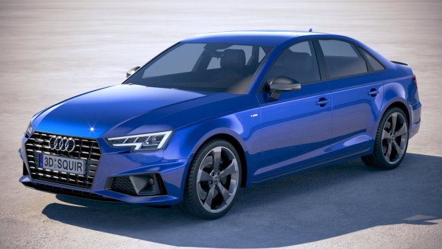 Audi A4 S-line Sedan 2019 3D 모델 .c4d .max .obj .3ds .fbx .stl .blend