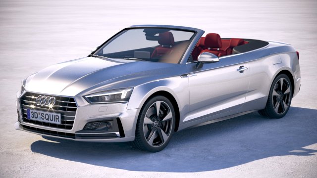 Audi A5 Cabriolet 2018 3D Модель .c4d .max .obj .3ds .fbx .stl .blend