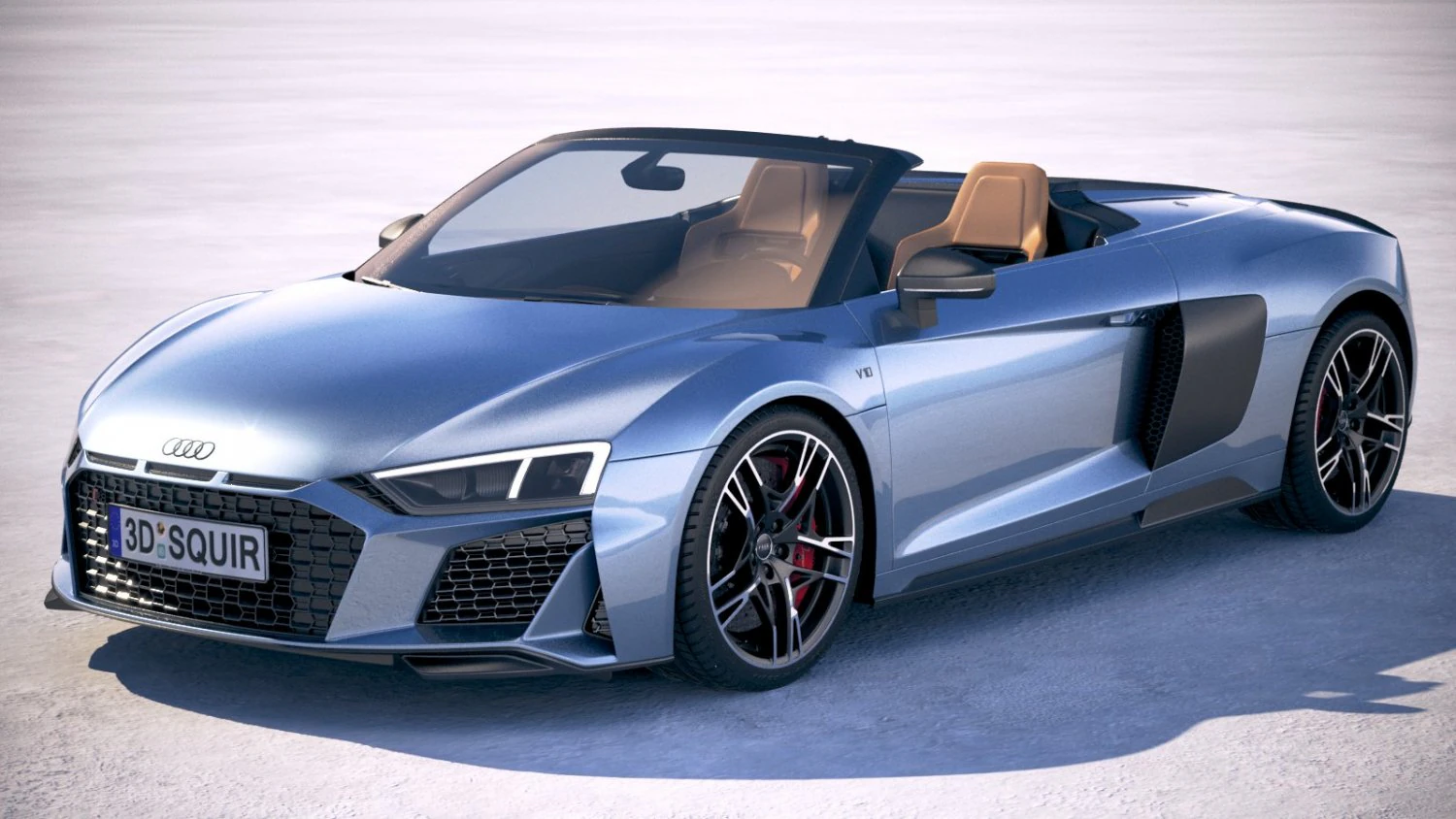 Audi R8 Spyder 2019 3D Model .c4d .max .obj .3ds .fbx .stl .blend
