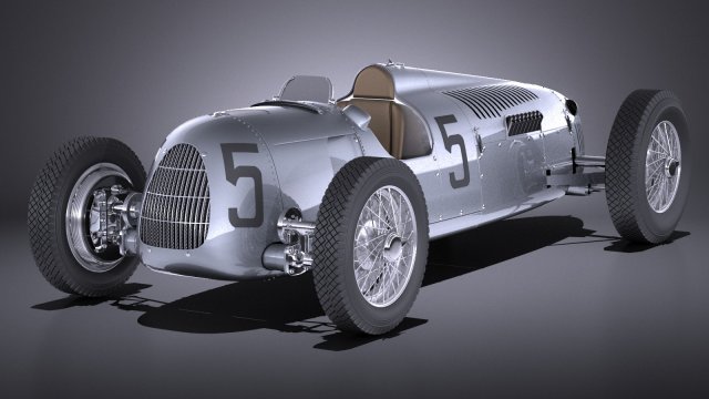 Auto Union Type C 1936 Race Car 3Dモデル .c4d .max .obj .3ds .fbx .stl .blend