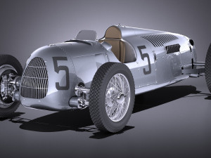 Auto Union Type C 1936 Race Car 3D Model