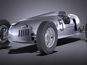 Auto Union Type C 1936 Race Car 3Dモデル