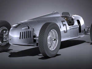 アウトウニオン タイプ C 1936 レースカー 3Dモデル